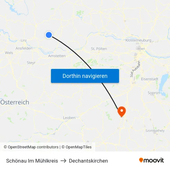Schönau Im Mühlkreis to Dechantskirchen map