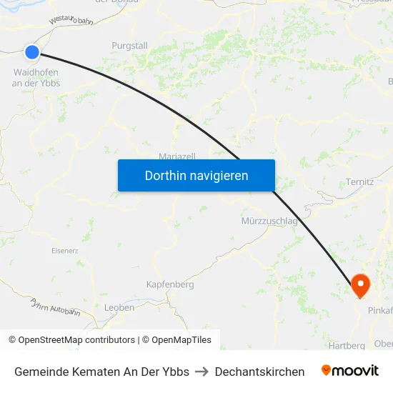 Gemeinde Kematen An Der Ybbs to Dechantskirchen map