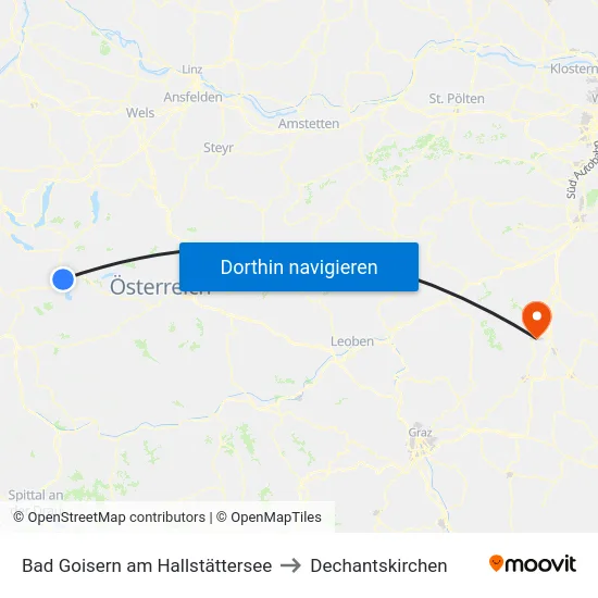 Bad Goisern am Hallstättersee to Dechantskirchen map