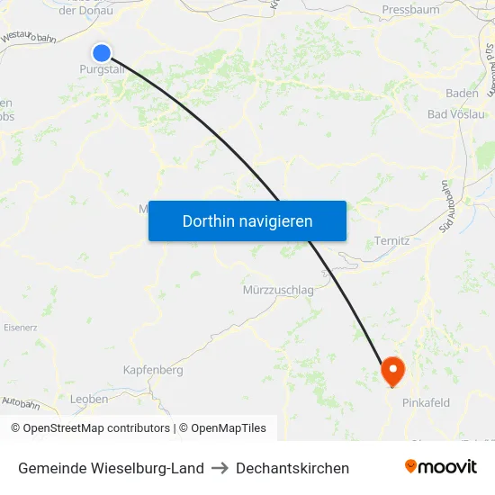 Gemeinde Wieselburg-Land to Dechantskirchen map
