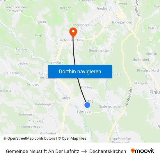 Gemeinde Neustift An Der Lafnitz to Dechantskirchen map