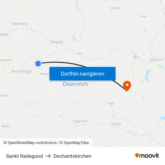 Sankt Radegund to Dechantskirchen map
