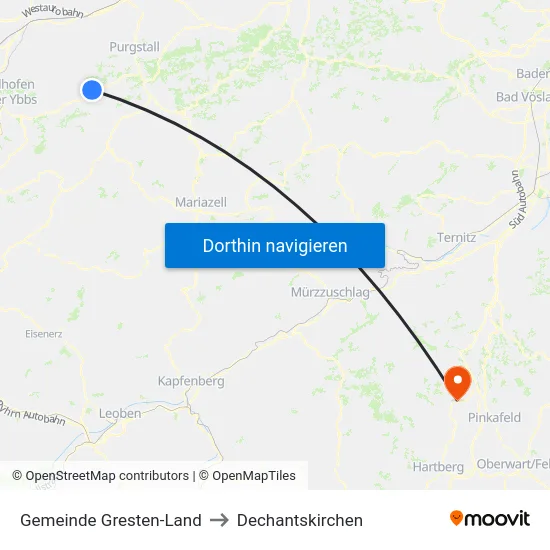 Gemeinde Gresten-Land to Dechantskirchen map