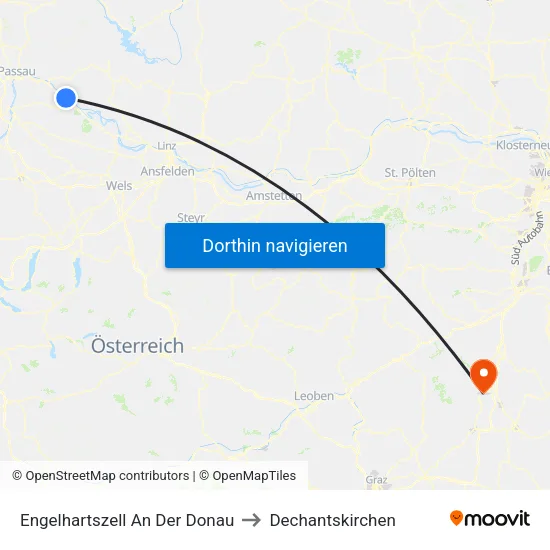 Engelhartszell An Der Donau to Dechantskirchen map