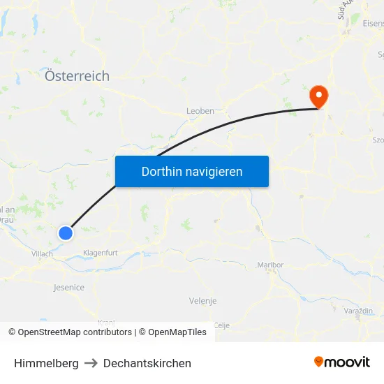 Himmelberg to Dechantskirchen map