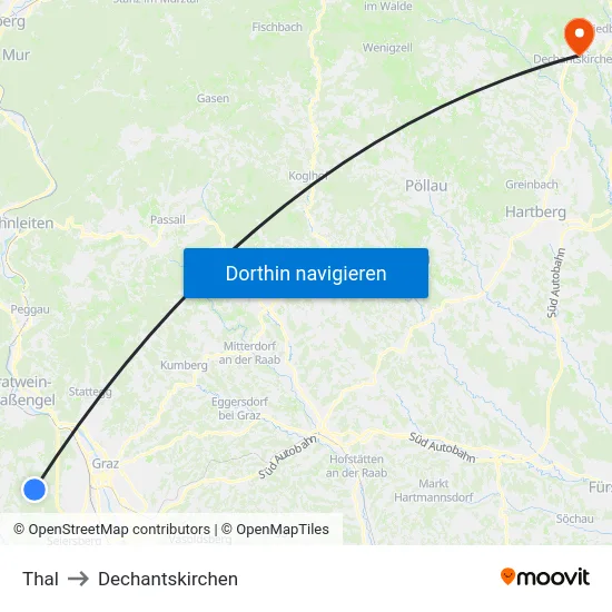 Thal to Dechantskirchen map