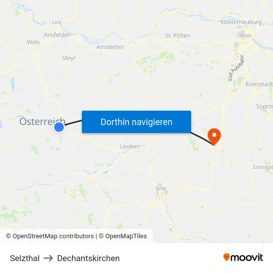 Selzthal to Dechantskirchen map