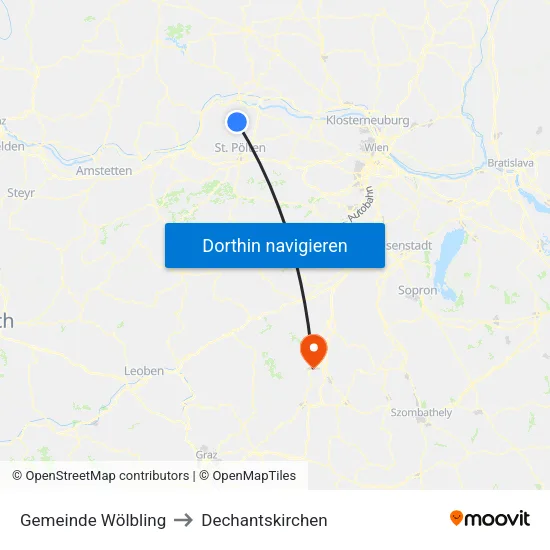 Gemeinde Wölbling to Dechantskirchen map
