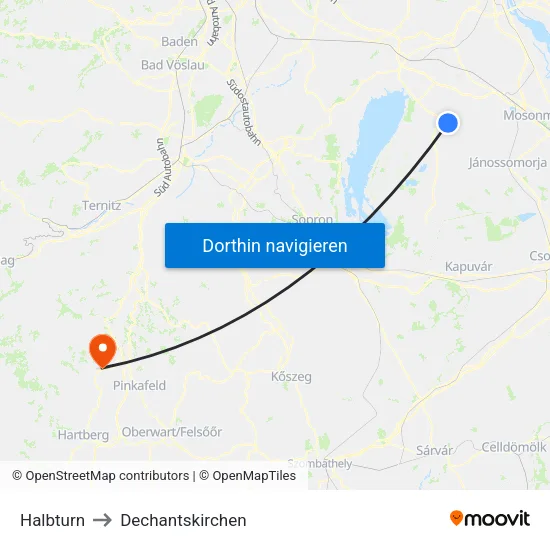 Halbturn to Dechantskirchen map