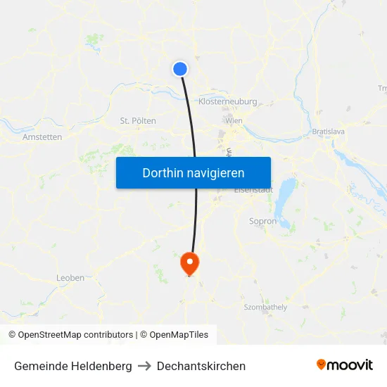 Gemeinde Heldenberg to Dechantskirchen map