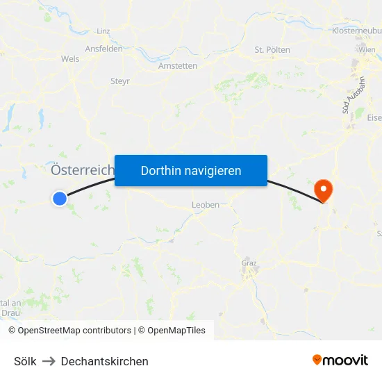 Sölk to Dechantskirchen map