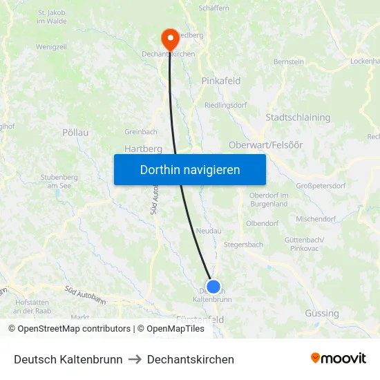 Deutsch Kaltenbrunn to Dechantskirchen map