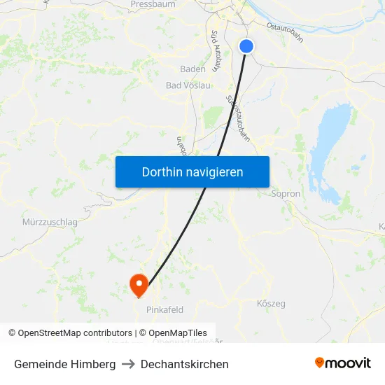 Gemeinde Himberg to Dechantskirchen map