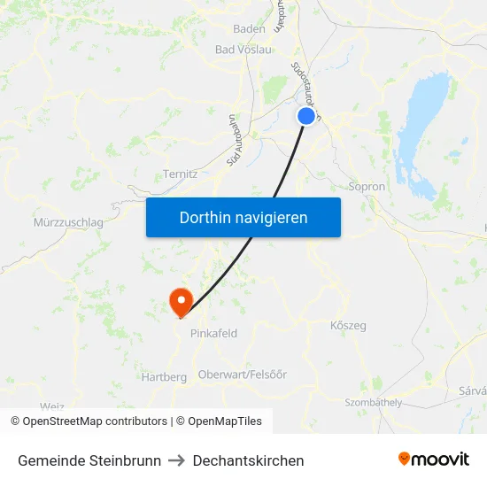 Gemeinde Steinbrunn to Dechantskirchen map