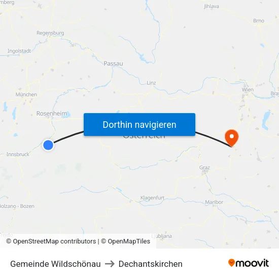 Gemeinde Wildschönau to Dechantskirchen map
