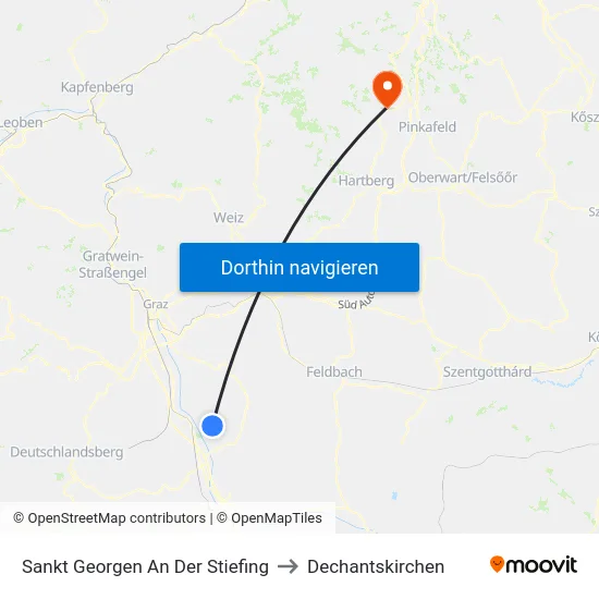 Sankt Georgen An Der Stiefing to Dechantskirchen map