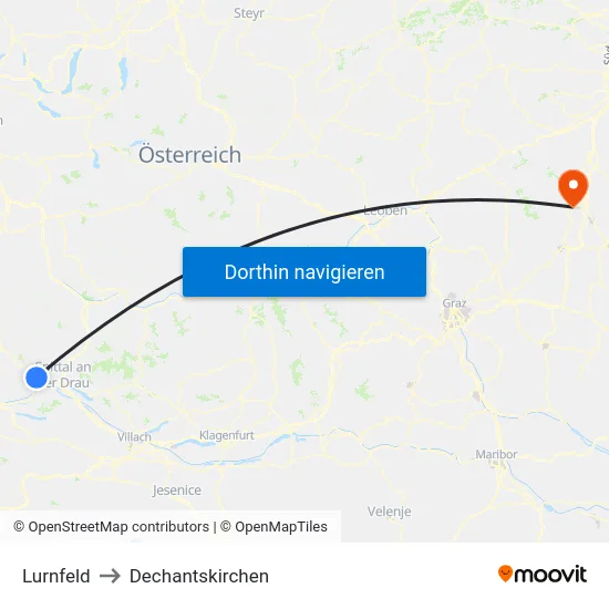 Lurnfeld to Dechantskirchen map