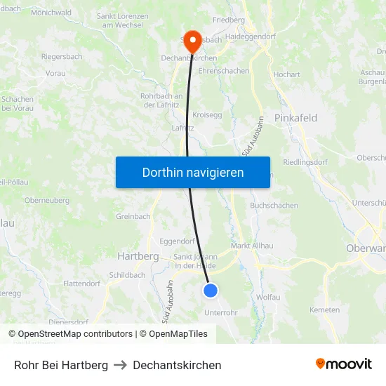 Rohr Bei Hartberg to Dechantskirchen map
