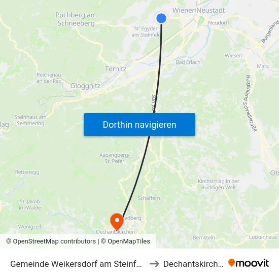 Gemeinde Weikersdorf am Steinfelde to Dechantskirchen map