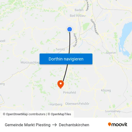 Gemeinde Markt Piesting to Dechantskirchen map
