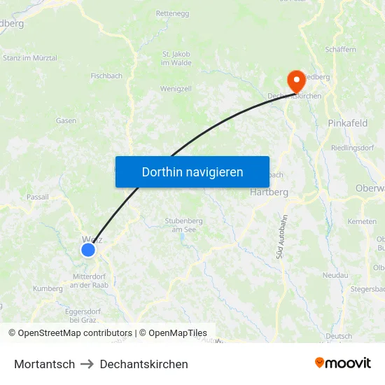 Mortantsch to Dechantskirchen map