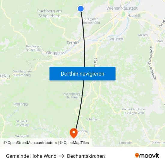 Gemeinde Hohe Wand to Dechantskirchen map