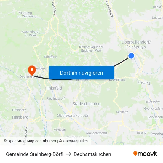 Gemeinde Steinberg-Dörfl to Dechantskirchen map