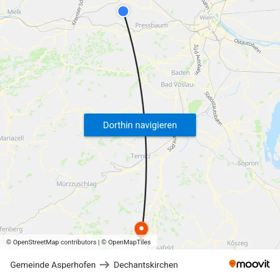 Gemeinde Asperhofen to Dechantskirchen map