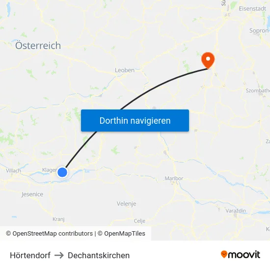 Hörtendorf to Dechantskirchen map