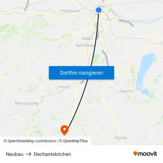 Neubau to Dechantskirchen map