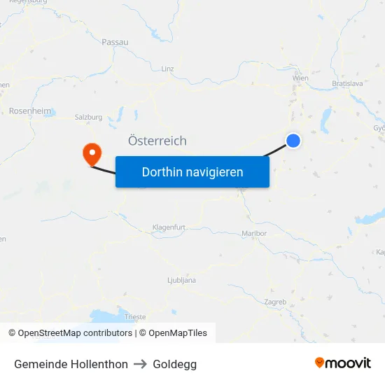 Gemeinde Hollenthon to Goldegg map