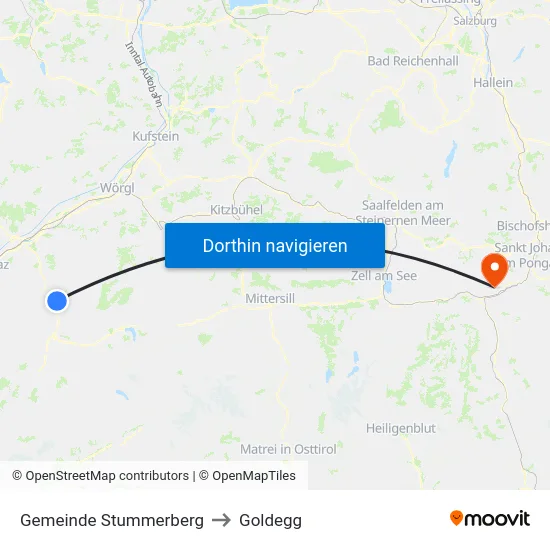 Gemeinde Stummerberg to Goldegg map