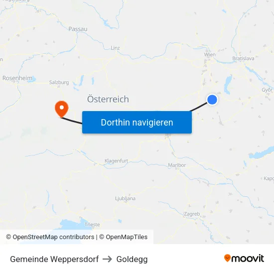 Gemeinde Weppersdorf to Goldegg map