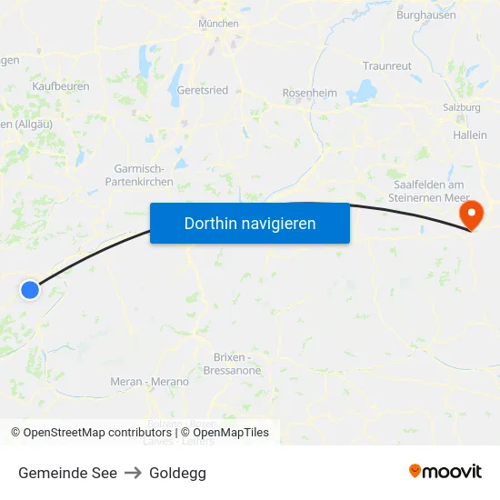 Gemeinde See to Goldegg map
