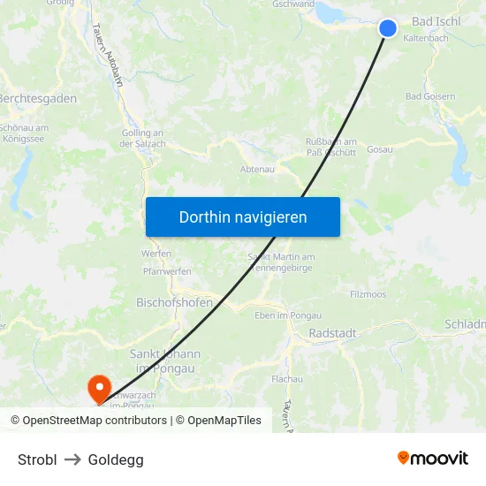 Strobl to Goldegg map
