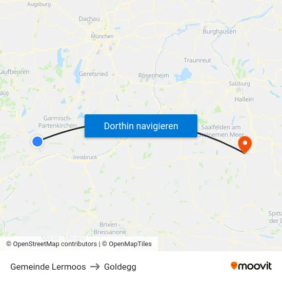 Gemeinde Lermoos to Goldegg map
