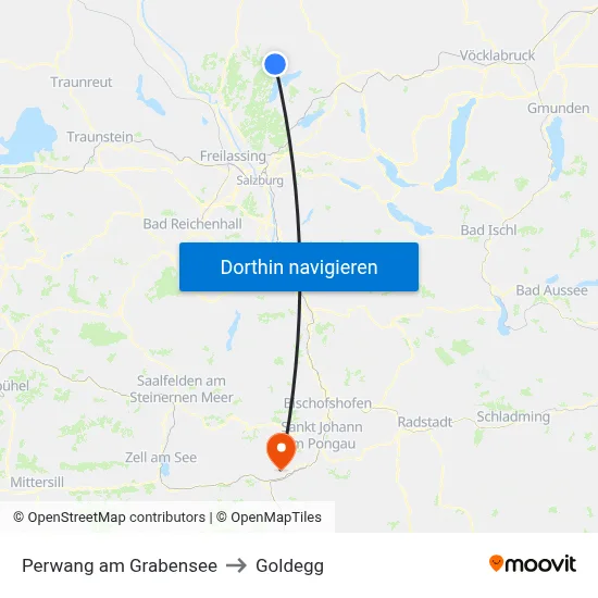 Perwang am Grabensee to Goldegg map