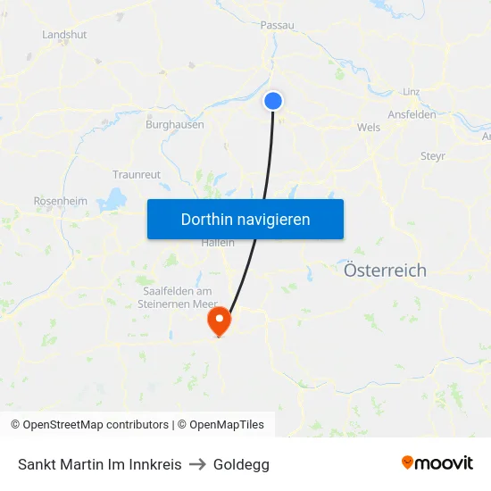 Sankt Martin Im Innkreis to Goldegg map