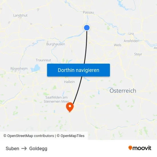 Suben to Goldegg map