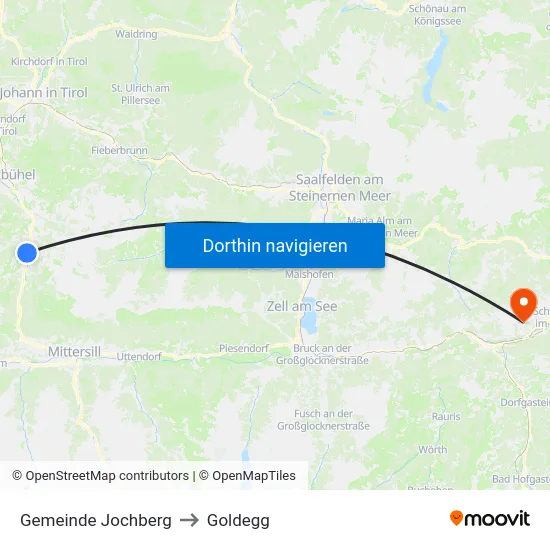 Gemeinde Jochberg to Goldegg map