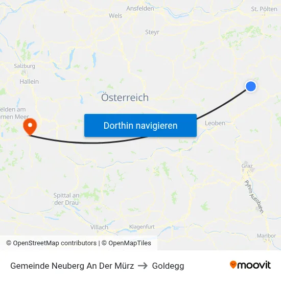 Gemeinde Neuberg An Der Mürz to Goldegg map