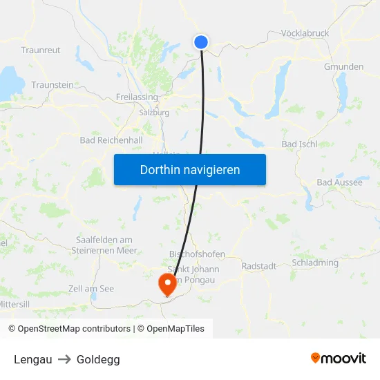 Lengau to Goldegg map