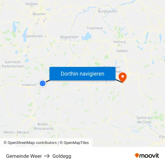 Gemeinde Weer to Goldegg map