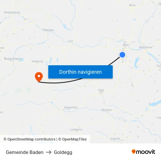 Gemeinde Baden to Goldegg map