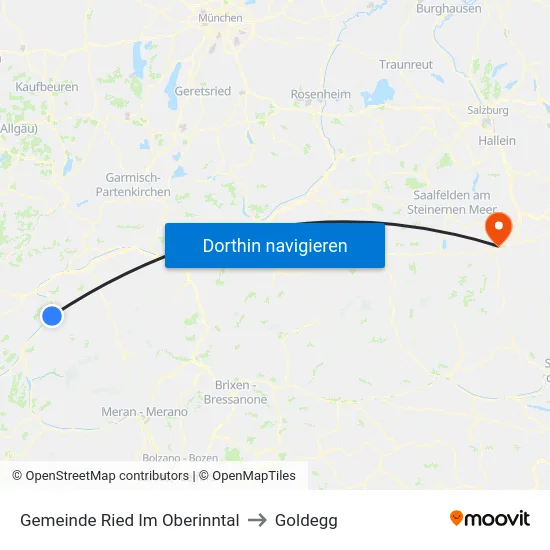 Gemeinde Ried Im Oberinntal to Goldegg map