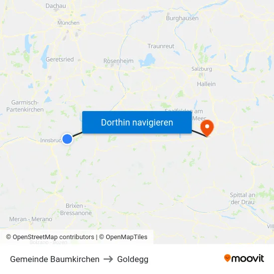 Gemeinde Baumkirchen to Goldegg map