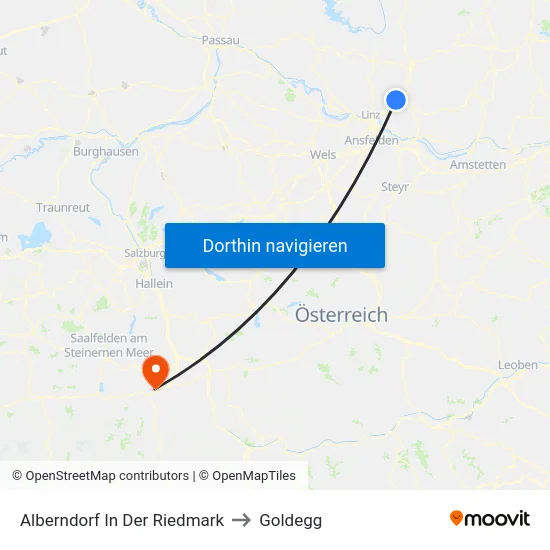 Alberndorf In Der Riedmark to Goldegg map