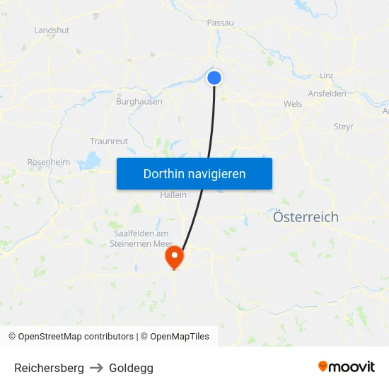 Reichersberg to Goldegg map