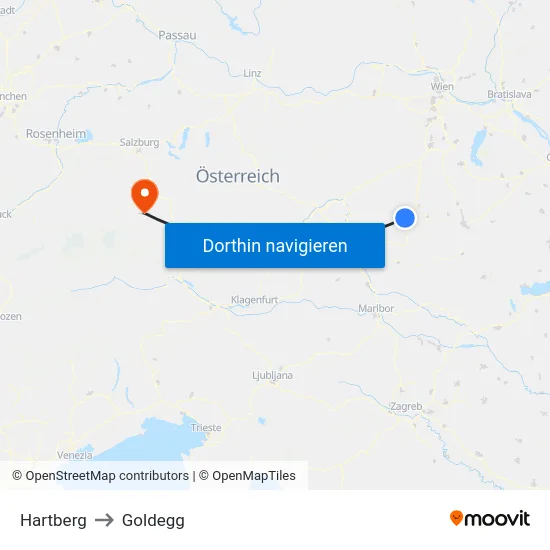 Hartberg to Goldegg map