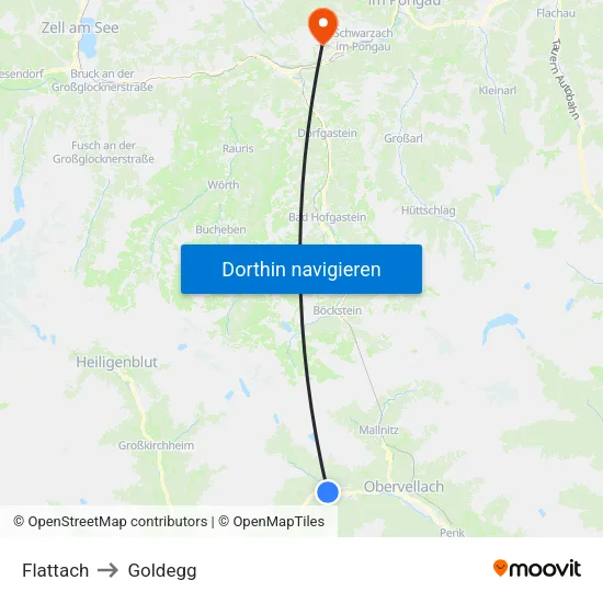 Flattach to Goldegg map